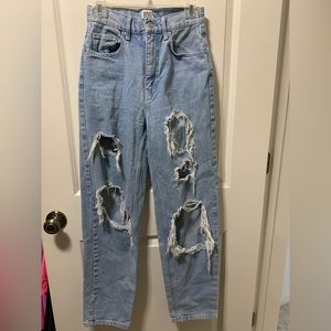 Urban outfitters, SALE! Baggy Distressed, high-rise, blue jeans
